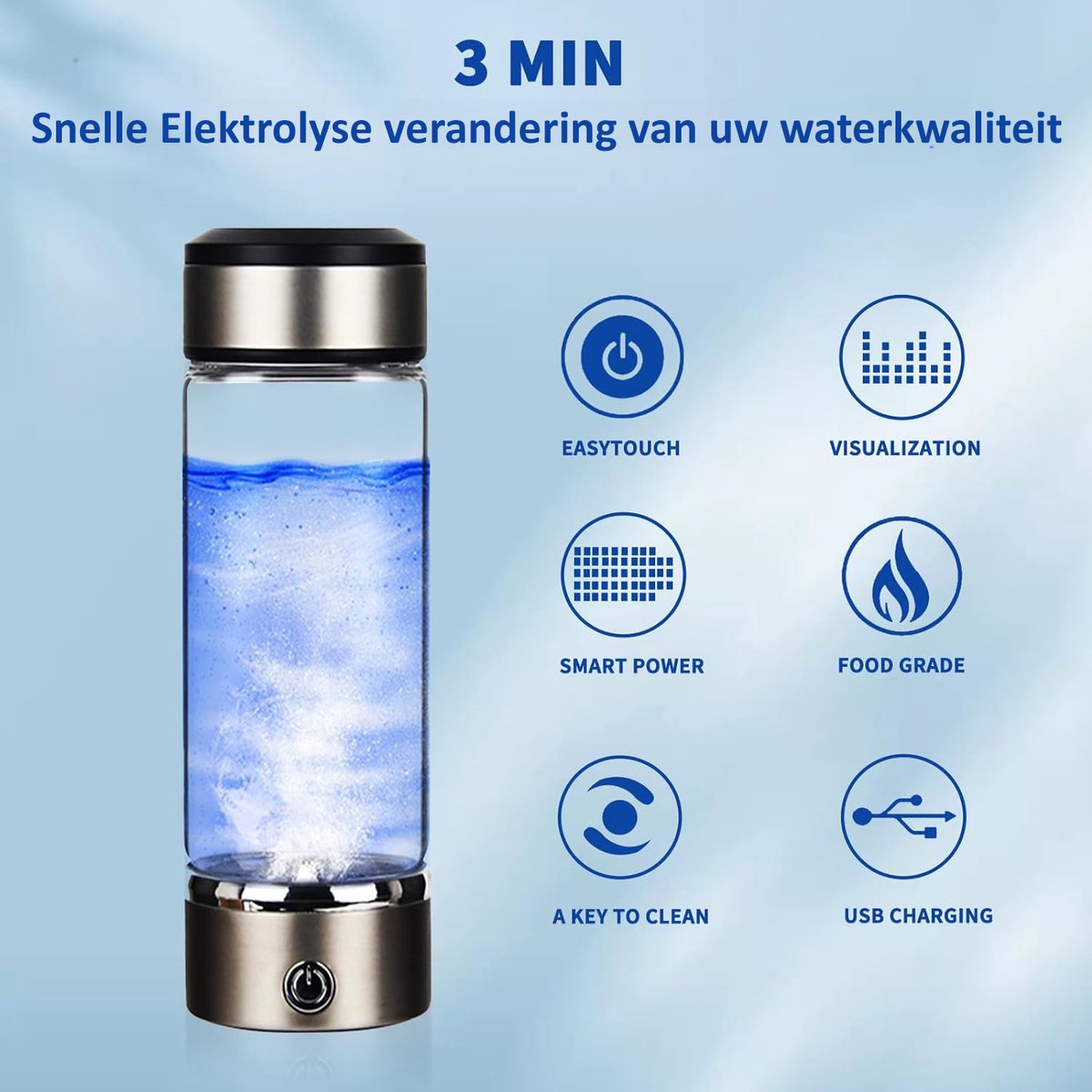HydroDelux | Gezonde Hydrogen-Waterstof-Waterbottle meer energie